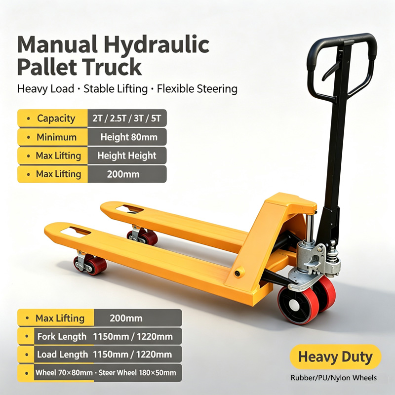 New Hand Pallet Truck Series: 2 Ton to 5 Ton Manual Hydraulic Pallet Jack for Warehouse Logistics